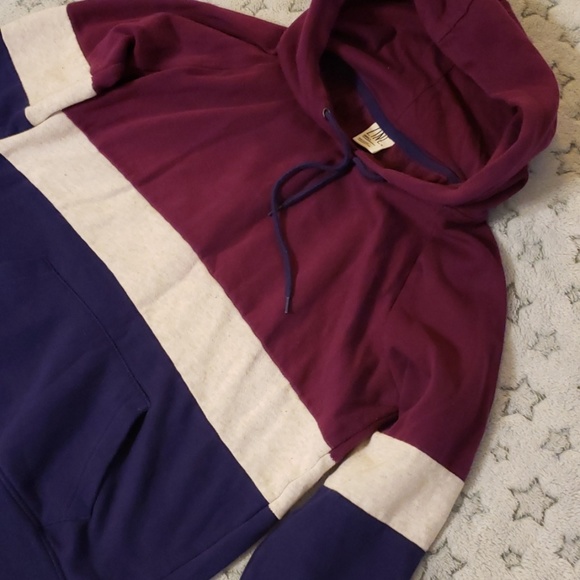 3/$20 Zine Colorblock Hoodie Purple Gray Size S - Picture 2 of 3